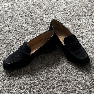 Hush Puppies Black Suede Loafers